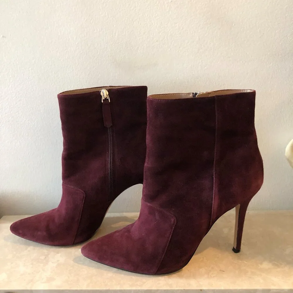 REISS Mirna Suede Heeled Pointed Toe Ankle Boots/Booties Size 39 - Picture 4 of 13